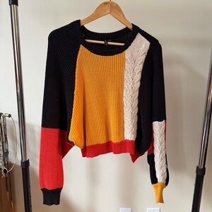 Vibrant Colorblock Crew Neck Sweater